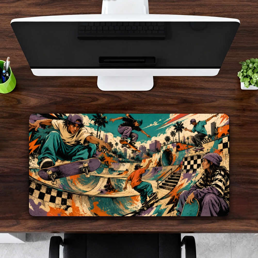 Retro Gaming Style - Cool street skateboarding park table mat