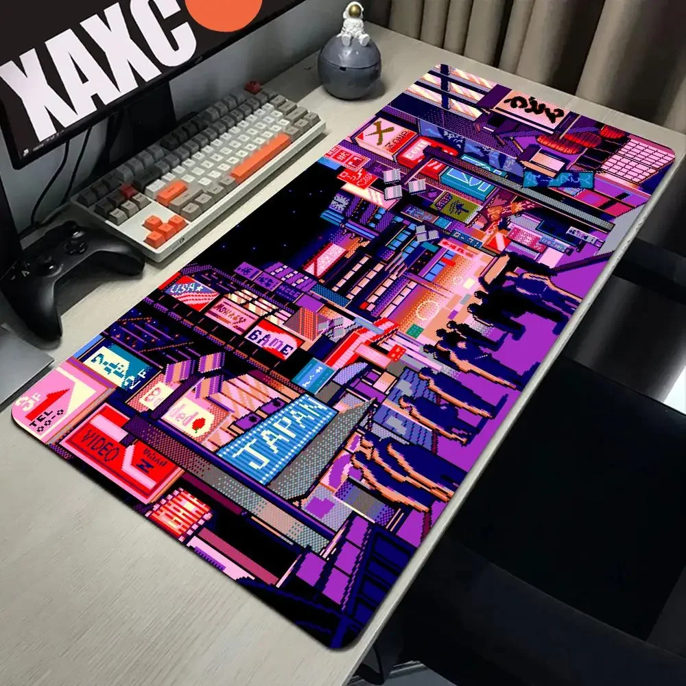 Retro Gaming Japan - Retro Vaporwave HD Mousepad Neon Tokyo