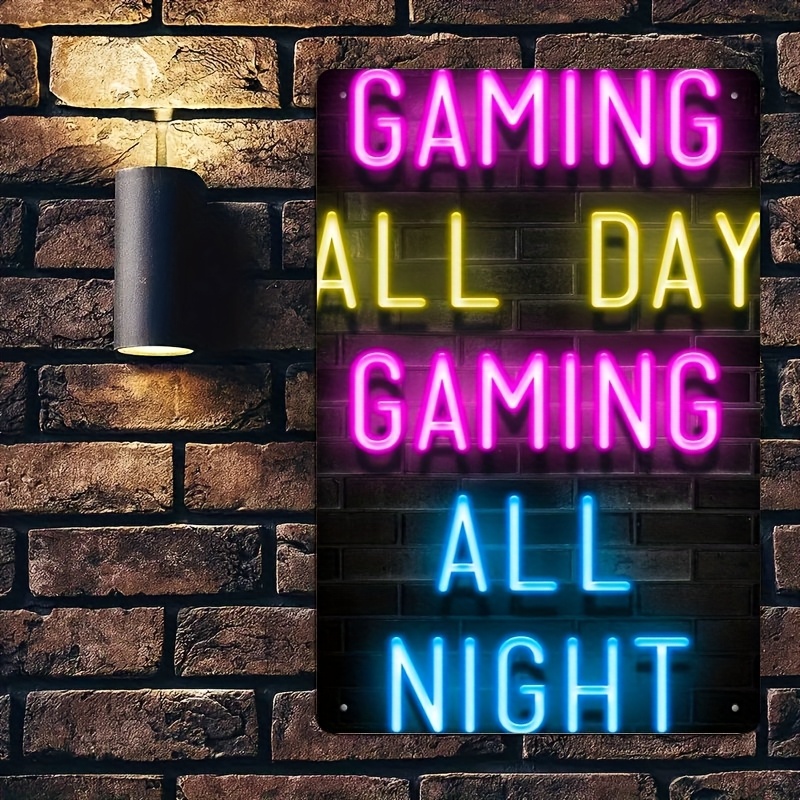 Retro Gaming Cafe - Retro Metal Tinplate Wall Art Plaque