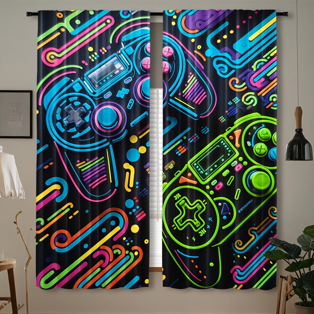 Neon Game Controller Curtains  - огляд і ціна Retro Gaming Cafe