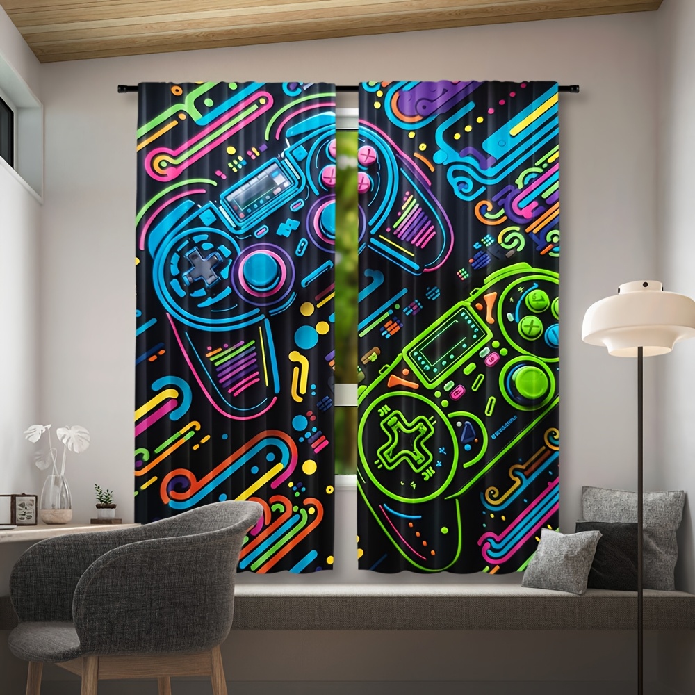 Neon Game Controller Curtains  - огляд і ціна Retro Gaming Cafe
