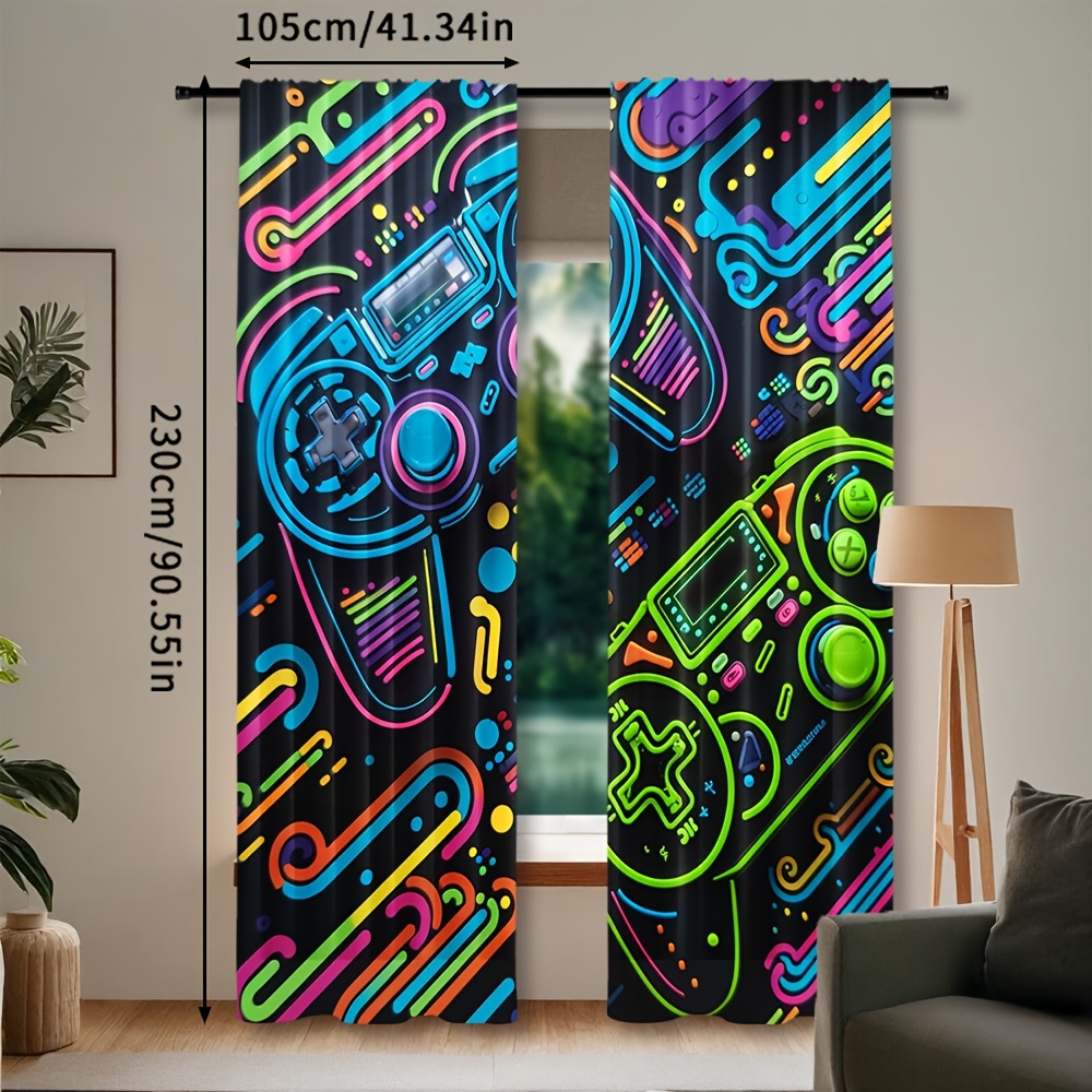 Neon Game Controller Curtains  - огляд і ціна Retro Gaming Cafe