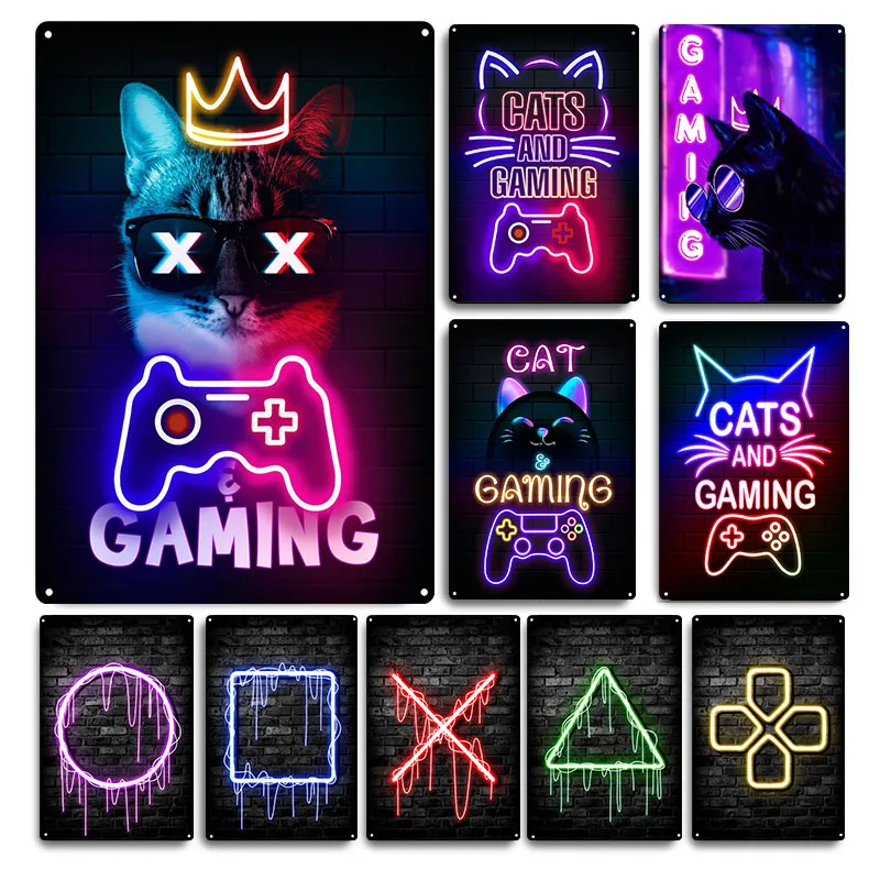 Gaming Cat Metal Sign Savage G - огляд і ціна Retro Gaming Cafe