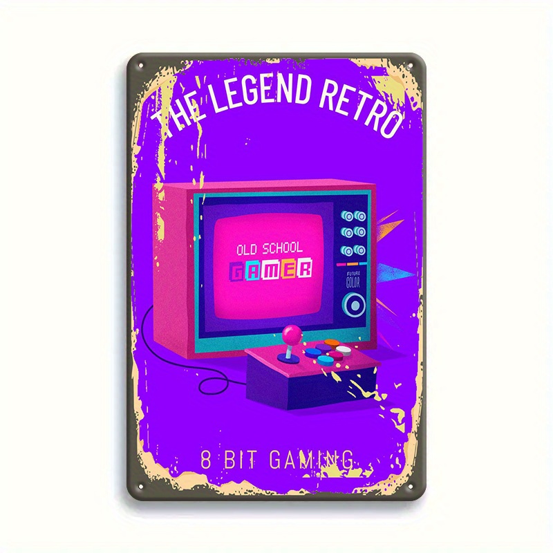 Retro 8 Bit Gaming Tin Sign -  - огляд і ціна Retro Gaming Lounge