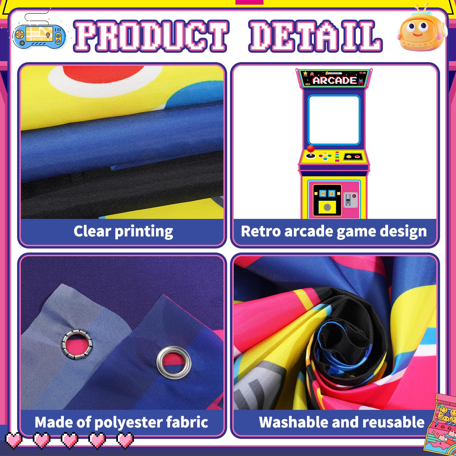 Retro Video Gaming Fabric Arca - огляд і ціна Background Retro Gaming