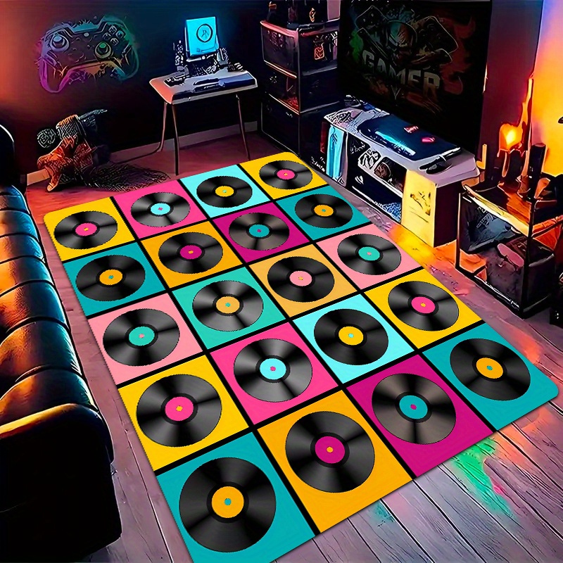 Retro Vinyl Record Area Rug Po - огляд і ціна Retro Gaming Lounge
