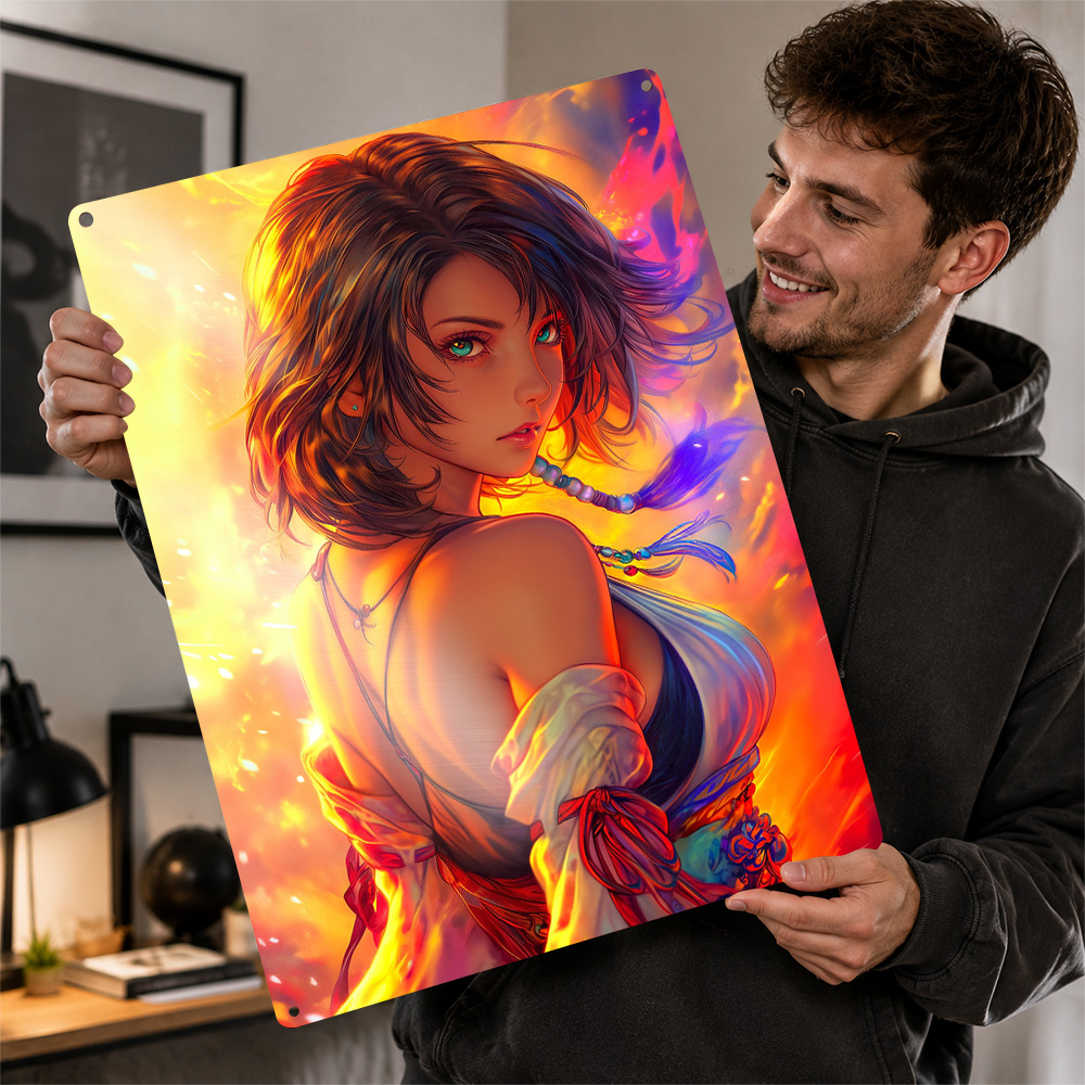 Anime Girl With Fiery Backgrou - огляд і ціна Background Retro Gaming