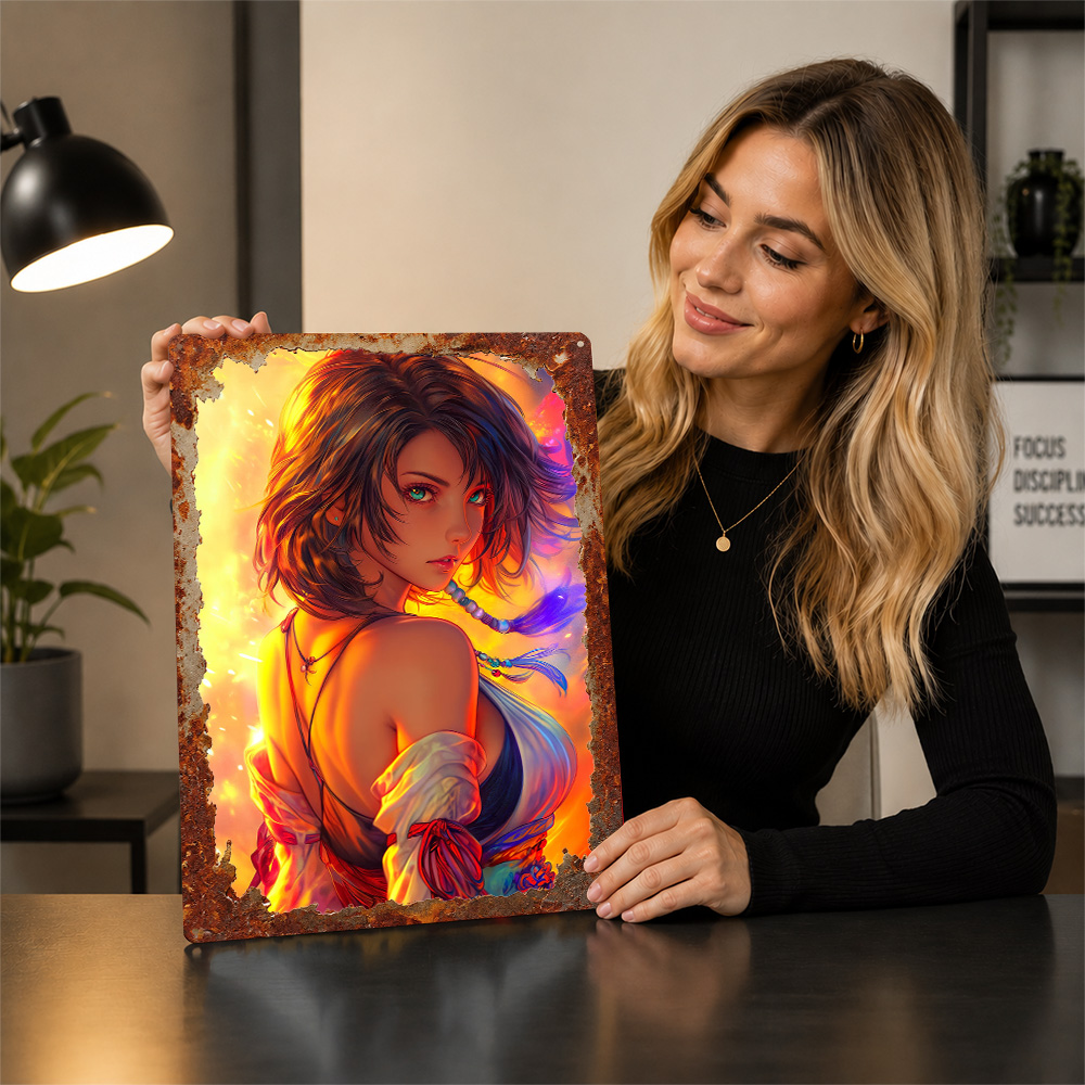 Anime Girl With Fiery Backgrou - огляд і ціна Background Retro Gaming