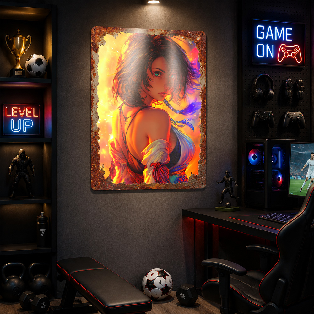 Anime Girl With Fiery Backgrou - огляд і ціна Background Retro Gaming