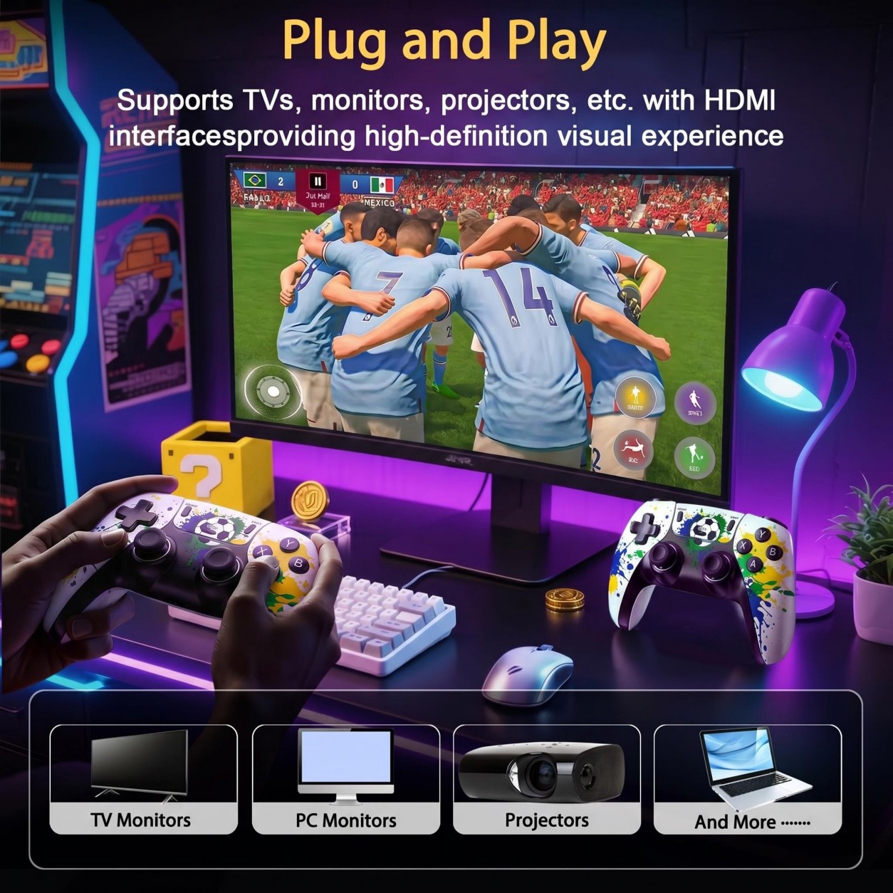 Football Pattern Wireless Game - огляд і ціна Retro X8 Gaming Console