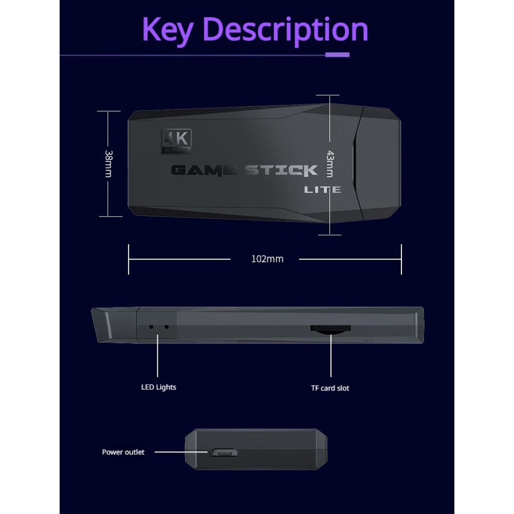 Portable 4K Retro Game Stick C - огляд і ціна Retro X8 Gaming Console