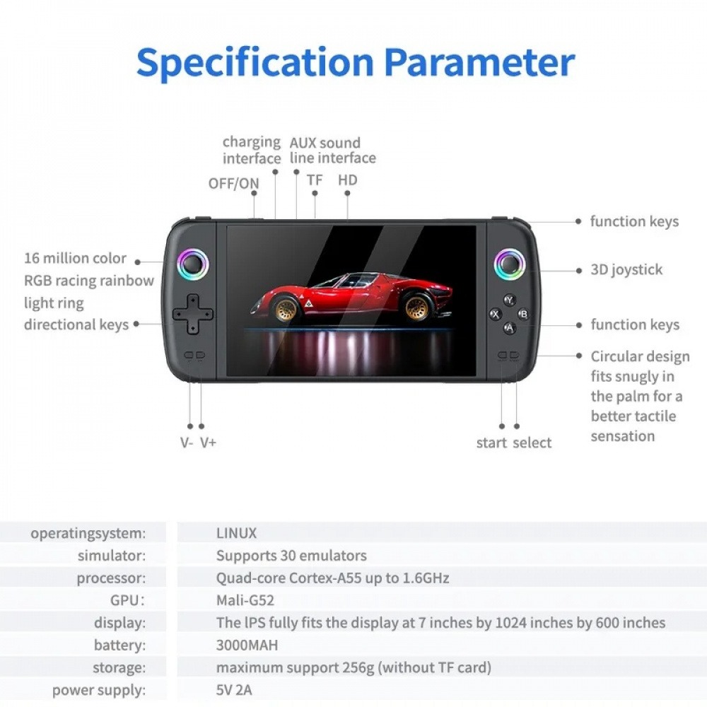 M27 7 Inch IPS Screen Handheld - огляд і ціна Retro Gaming Station