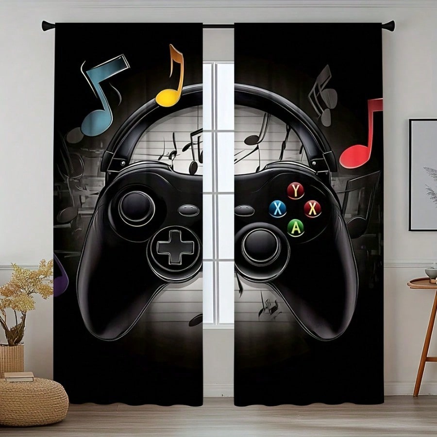 2pcs Retro Gaming Room Curtain - огляд і ціна Retro Gaming Cafe